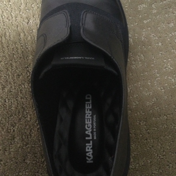 Karl Lagerfeld Paris Men slip on shoes. Size 9. Color Silver Metallic.